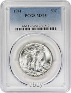 1941 Walking Liberty Silver Half Dollar MS65 PCGS