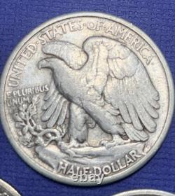 1942/43/45/46-S's Silver Walking Halves (4), F+ thru EF, See Pics