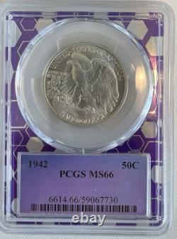 1942 50C MS66 Walking Liberty Silver Half Dollar PCGS Trader Bea Core