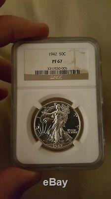 1942 50c NGC PF 67 Walking Liberty Half Dollar best example in 67. Top quality