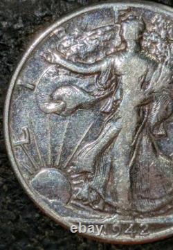 1942 50c Silver Walking Liberty Half Dollar Uncirculated Extra Shiny Proof Like