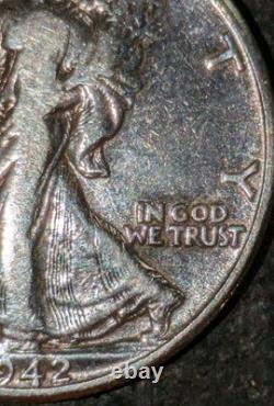 1942 50c Silver Walking Liberty Half Dollar Uncirculated Extra Shiny Proof Like