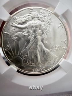1942 D Walking Liberty Half Dollar Ngc Ms 65 Bullion Plus White Powdery Luster