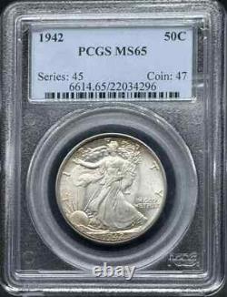 1942 Half Dollars Liberty Walking PCGS MS-65