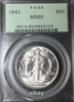 1942 MS65 Walking Liberty Half Dollar, PCGS 9843123