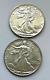 1942 Pair Of Uncirculated Walking Liberty Silver Half Dollar No Mint Mark (p)