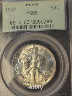 1942 P PCGS MS65 Walking Liberty Half Dollar OGH
