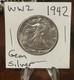 1942-p Philadelphia Walking Liberty Half Dollar, Us 50c Silver Coin Bu Ms Unc