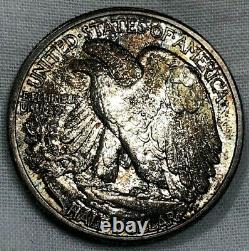 1942 P Silver Walking Liberty Half Dollar 50c Lustrous BU Deep Toned Gem