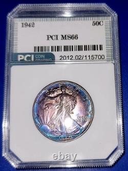 1942-P Walking Liberty Half Dollar MS66 Toning