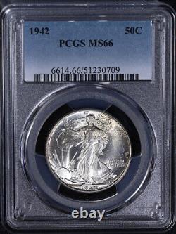 1942-P Walking Liberty Half PCGS MS66 Superb Eye Appeal Strong Strike