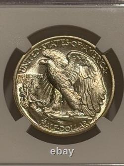 1942 P Walking Liberty Silver Half Dollar NGC MS66+ CAC Green PQ Walker