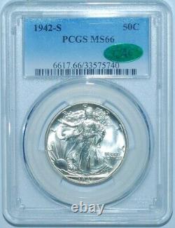 1942 S PCGS MS66 CAC Walking Liberty Half Dollar