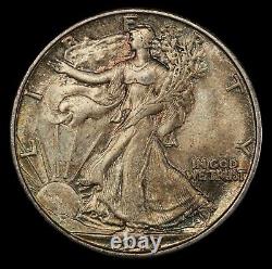 1942-S Walking Liberty Half Dollar MS65 PCGS Gold Shield. Red Toning Highlights