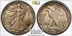 1942-S Walking Liberty Half Dollar MS65 PCGS Gold Shield. Red Toning Highlights