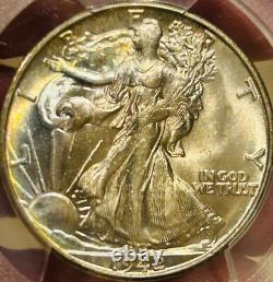 1942 S Walking Liberty Half Dollar PCGS MS64+ Beautifully Toned (PCGS Pop 105)