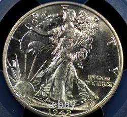 1942 S Walking Liberty Half Dollar Pcgs Ms 64 Blazing Silver Dancing In Frosty