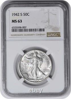 1942-S Walking Liberty Silver Half Dollar MS63 NGC