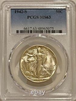 1942 S Walking Liberty Silver Half Dollar PCGS MS63 Better Date Walker