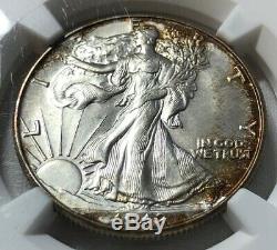 1942 Silver Walking Liberty Half Dollar 50c NGC MS66 Monster Toned A++ Gem