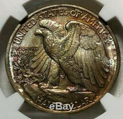 1942 Silver Walking Liberty Half Dollar 50c NGC MS66 Monster Toned A++ Gem
