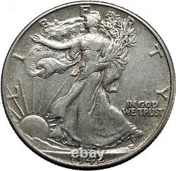1942 WALKING LIBERTY Half Dollar Bald Eagle United States Silver Coin i45146