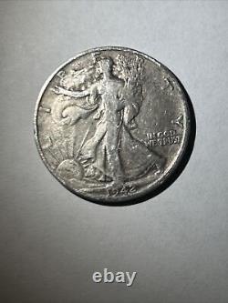 1942-W Walking Liberty Silver Half Dollar F FINE ANTIQUE COIN SILVER COIN RARE