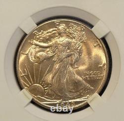 1942 Walking Liberty 50c Silver Half Dollar UNC MONSTER TONE SEE VIDEO