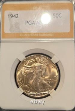 1942 Walking Liberty 50c Silver Half Dollar UNC MONSTER TONE SEE VIDEO