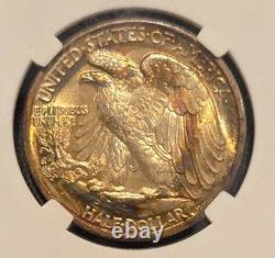 1942 Walking Liberty 50c Silver Half Dollar UNC MONSTER TONE SEE VIDEO