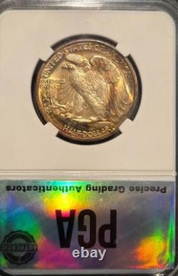 1942 Walking Liberty 50c Silver Half Dollar UNC MONSTER TONE SEE VIDEO