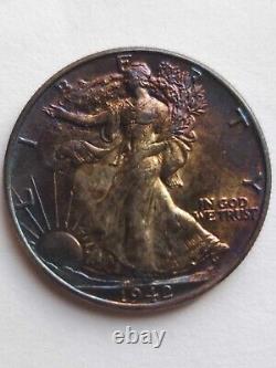 1942 Walking Liberty Half Bu Monster Toned