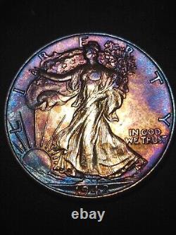 1942 Walking Liberty Half Bu Monster Toned