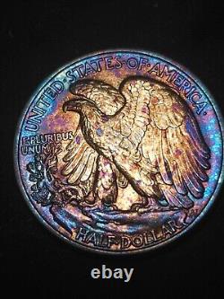 1942 Walking Liberty Half Bu Monster Toned