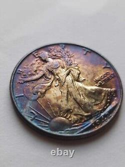 1942 Walking Liberty Half Bu Monster Toned