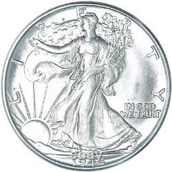 1942 Walking Liberty Half Dollar 90% Silver Choice BU US Coin See Pics T459