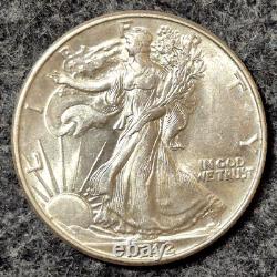 1942 Walking Liberty Half Dollar 90% Silver MS+ Features Philadelphia 50c