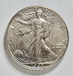 1942 Walking Liberty Half Dollar Double Die Obverse Error Coin 90% Silver 7299