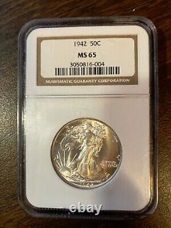 1942 Walking Liberty Half Dollar NGC MS65