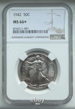 1942 Walking Liberty Half Dollar NGC MS66+