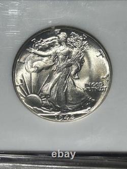 1942 Walking Liberty Half Dollar NGC MS 65 Nevada Silver Collection Old Holder