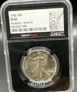 1942 Walking Liberty Half Dollar NGC PF 67 Vaultbox Series X