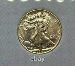 1942 Walking Liberty Half Dollar -No Mint Mark-Great Condition-90% Silver