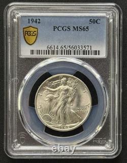 1942 Walking Liberty Half Dollar. PCGS MS65. Cert #56033571