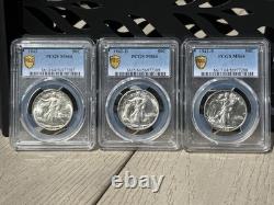 1942 Walking Liberty Half Dollar Set P/D/S PCGS MS64 Silver 3-Coin Lot