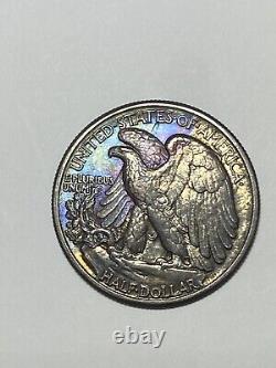 1942 Walking Liberty Half Dollar Toned! Gorgeous! ID 041ig8