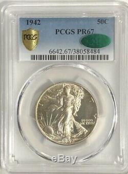 1942 Walking Liberty Half PCGS PROOF-67 CAC WHITE and Original cks