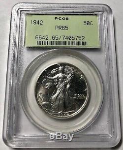 1942 Walking Liberty Half Proof PCGS PR65 OGH. Flashy, Sharp. Gorgeous