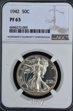 1942 Walking Liberty Proof Half Dollar NGC PF63