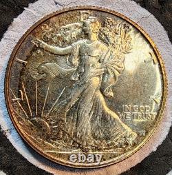 1942 Walking Liberty Proof Half Dollar. Old, Light Cleaning -Retoned. Pretty